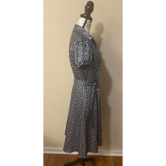 JG Hook Women’s Size 8 Vintage 90’s Classic Blue and White Geometric Dress - Picture 3 of 6